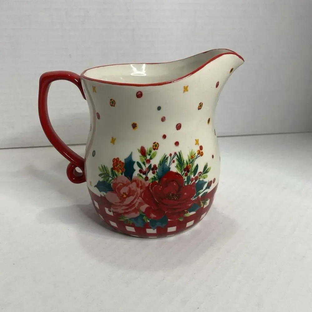 Pioneer Woman Stoneware Cheerful Rose 4 Cup Measuring Cup with Handle